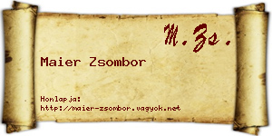 Maier Zsombor névjegykártya